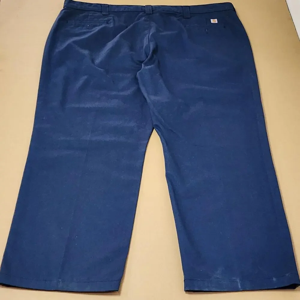 Carhartt Pants Mens 48x32 Blue Chino Relaxed Workwear Big Tall B260 Twill